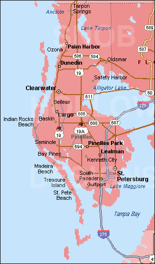 Pinellas County Map. Pinellas County: